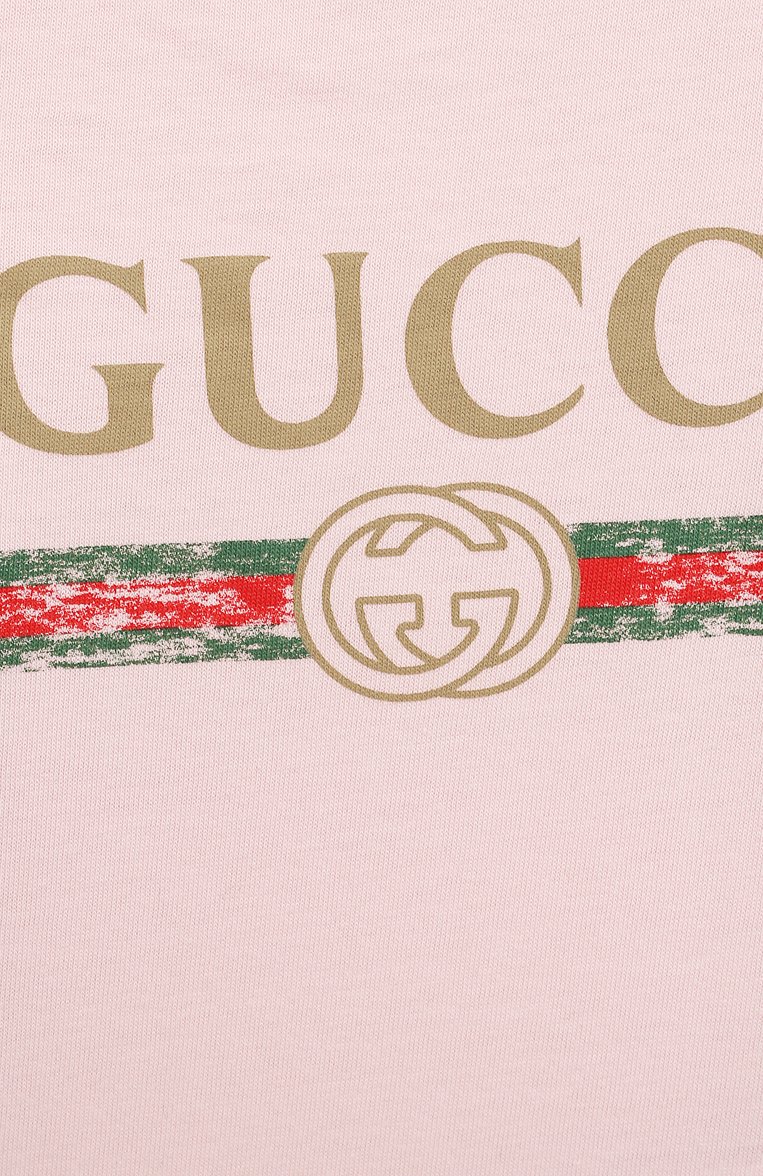 Детское комплект из трех предметов GUCCI розового цвета, арт. 520825/X9U05/9-12M | Фото 6 (Материал внешний: Хлопок; Нос: Не проставлено)