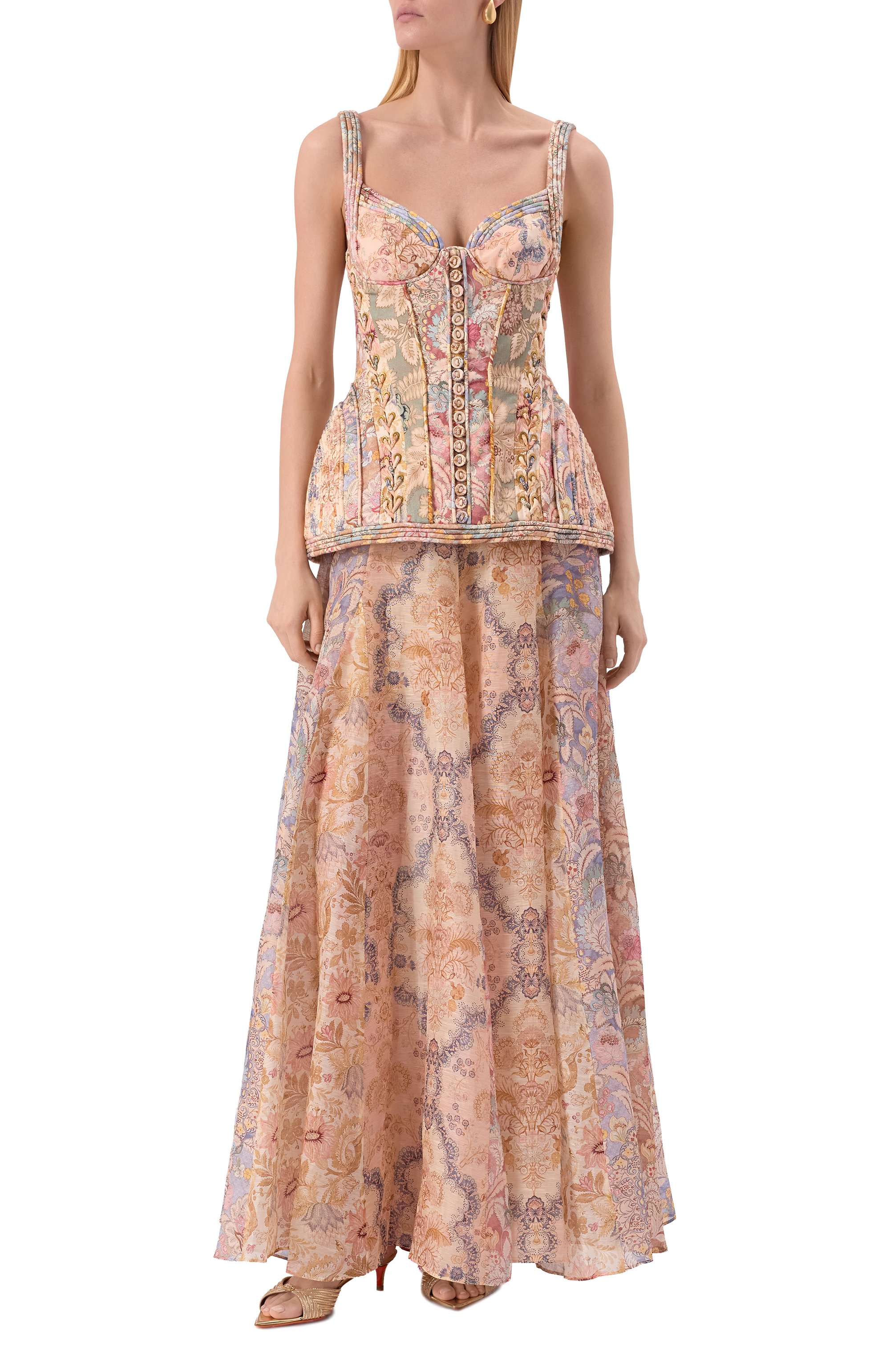 Комбинированное платье ZIMMERMANN, арт. 6909DC261, фото 2