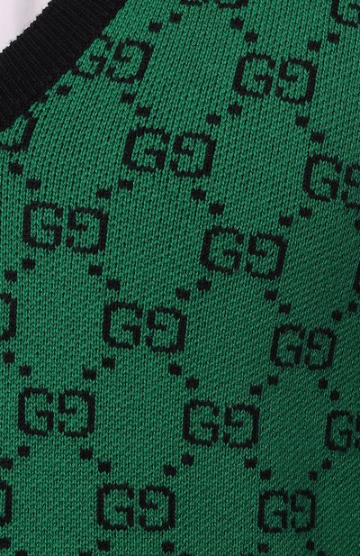 Пуловер из шерсти и хлопка GUCCI зеленого цвета по цене 112320 руб., арт. 661155 XKBXI, фото 5 Пуловер из шерсти и хлопка GUCCI, арт. 661155 XKBXI, фото 5