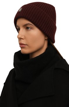 Женская шапка из шерсти и кашемира GIVENCHY бордового цвета, арт. GWCAPP/U7756 | Фото 2 (Материал: Шерсть, Текстиль, Кашемир; Нос: Не проставлено; Материал сплава: Проставлено)