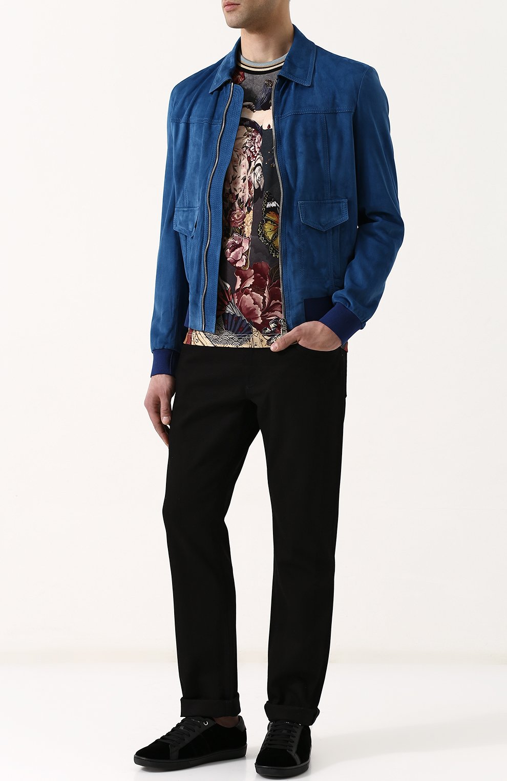 Замшевый бомбер на молнии  DOLCE & GABBANA, арт. G9KG5L/FULWF, фото 2