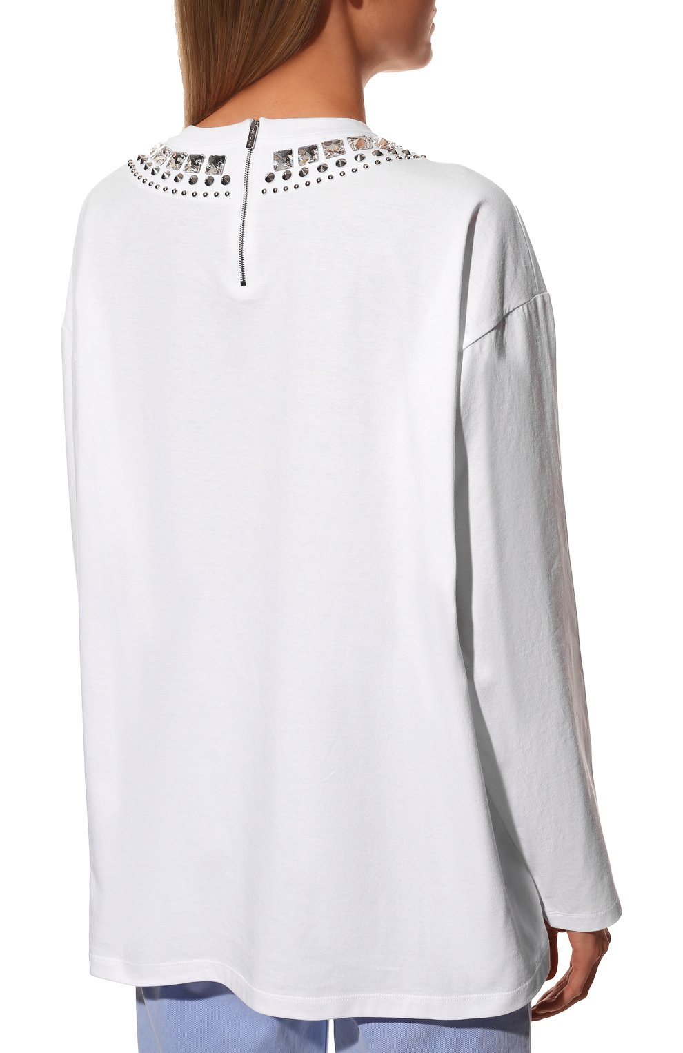 Хлопковый лонгслив MIU MIU, арт. MJL799-1Z3K-F0009, фото 4