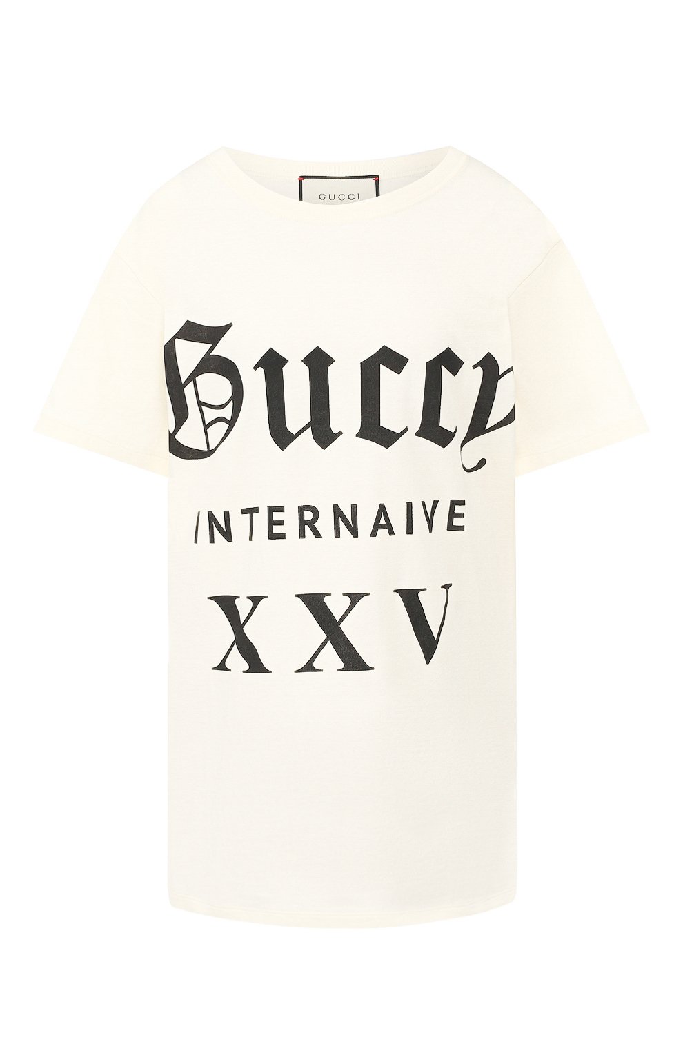 Хлопковая футболка с круглым вырезом и принтом GUCCI, арт. 492347/X3P07, фото 1