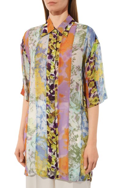 Рубашка из вискозы DRIES VAN NOTEN разноцветного цвета по цене 99500 руб., арт. 231-030730-6014, фото 3 Рубашка из вискозы DRIES VAN NOTEN, арт. 231-030730-6014, фото 3