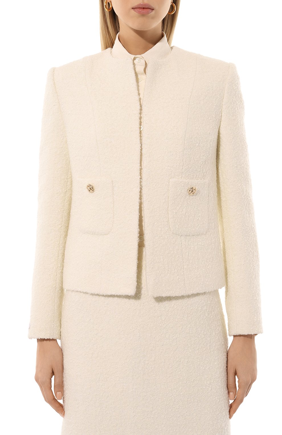 Жакет YVON кремового цвета по цене 59800 руб., арт. 0 141283, фото 3 Жакет YVON, арт. 0 141283, фото 3