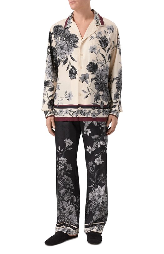 Шелковая рубашка Dolce & Gabbana G5IF1T/HI100 Бежевый  G5IF1T/HI100 Фото 2