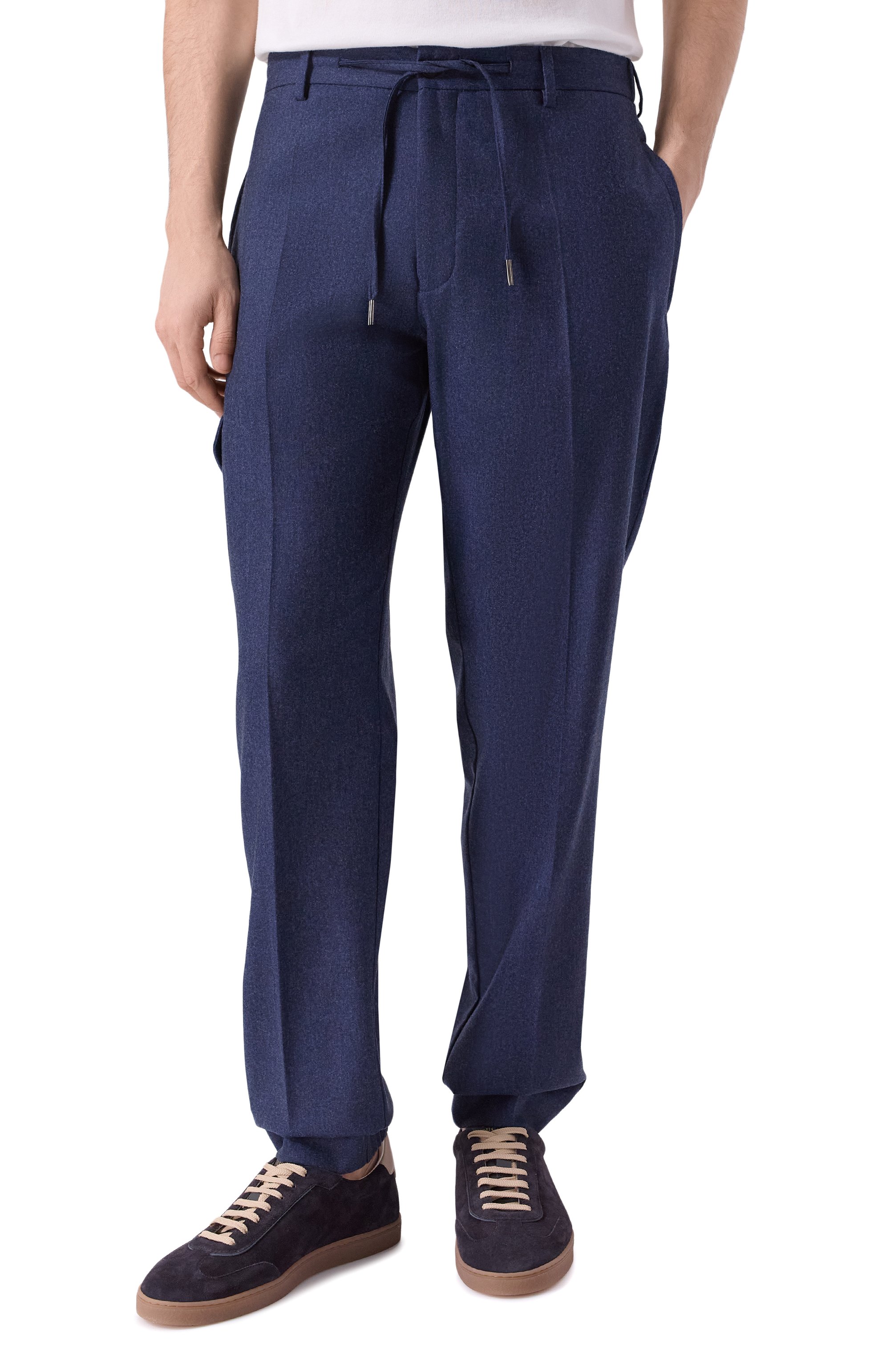 Шерстяные джоггеры MVST темно-синего цвета по цене 65200 руб., арт. 3MPG/7617, фото 3 Шерстяные джоггеры MVST, арт. 3MPG/7617, фото 3