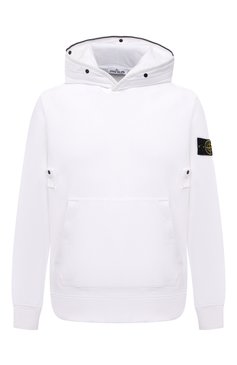 Мужской хлопковое худи STONE ISLAND белого цвета, арт. 751560620 | Фото 1 (Материал внешний: Хлопок; Мужское Кросс-КТ: Худи-одежда; Принт: Без принта; Длина (для топов): Стандартные; Рукава: Длинные; Драгоценные камни: Проставлено; Материал сплава: Проставлено; Стили: Кэжуэл)