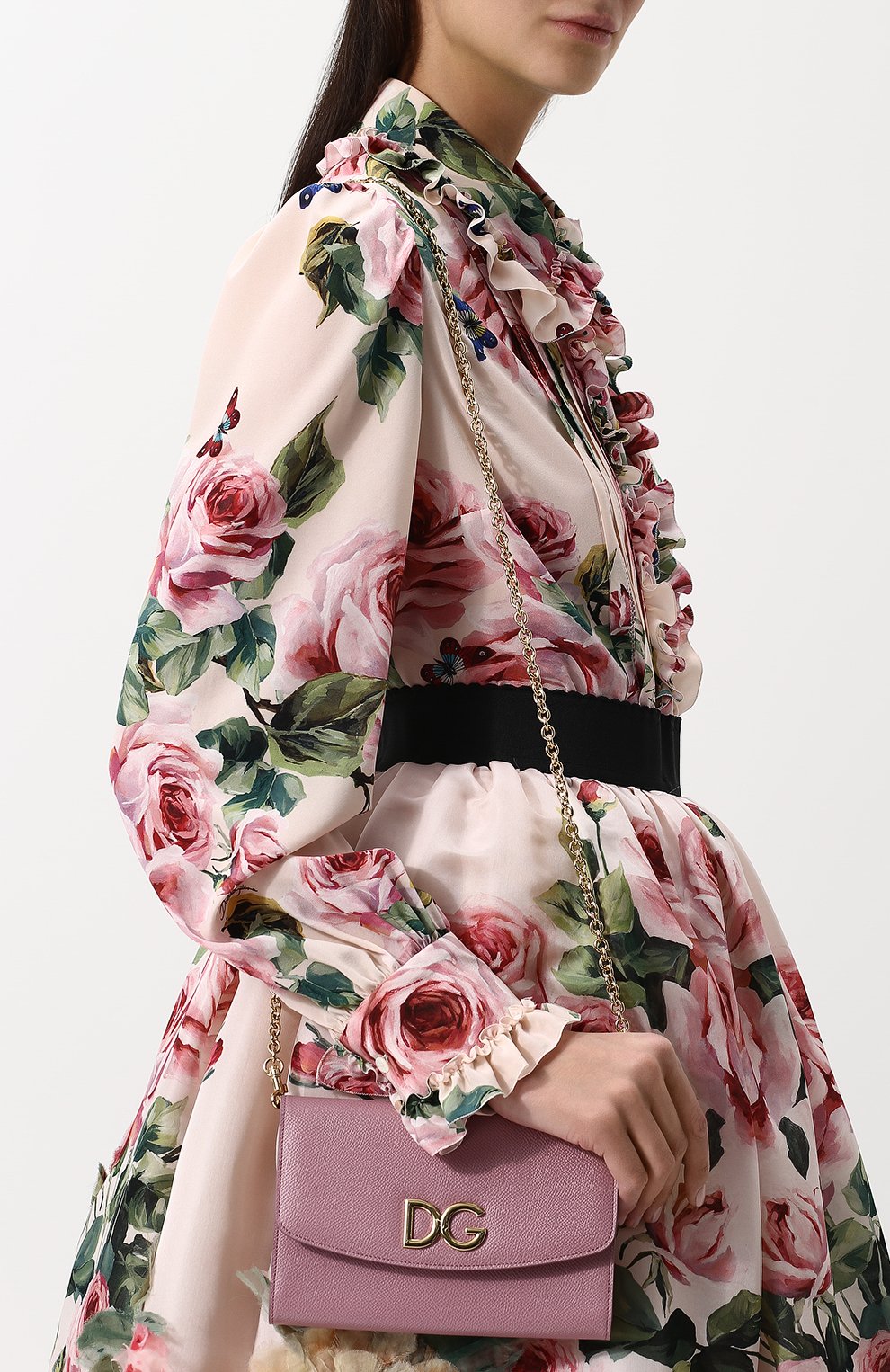 Кожаный клатч на цепочке DOLCE & GABBANA, арт. BI1028/AH338, фото 5