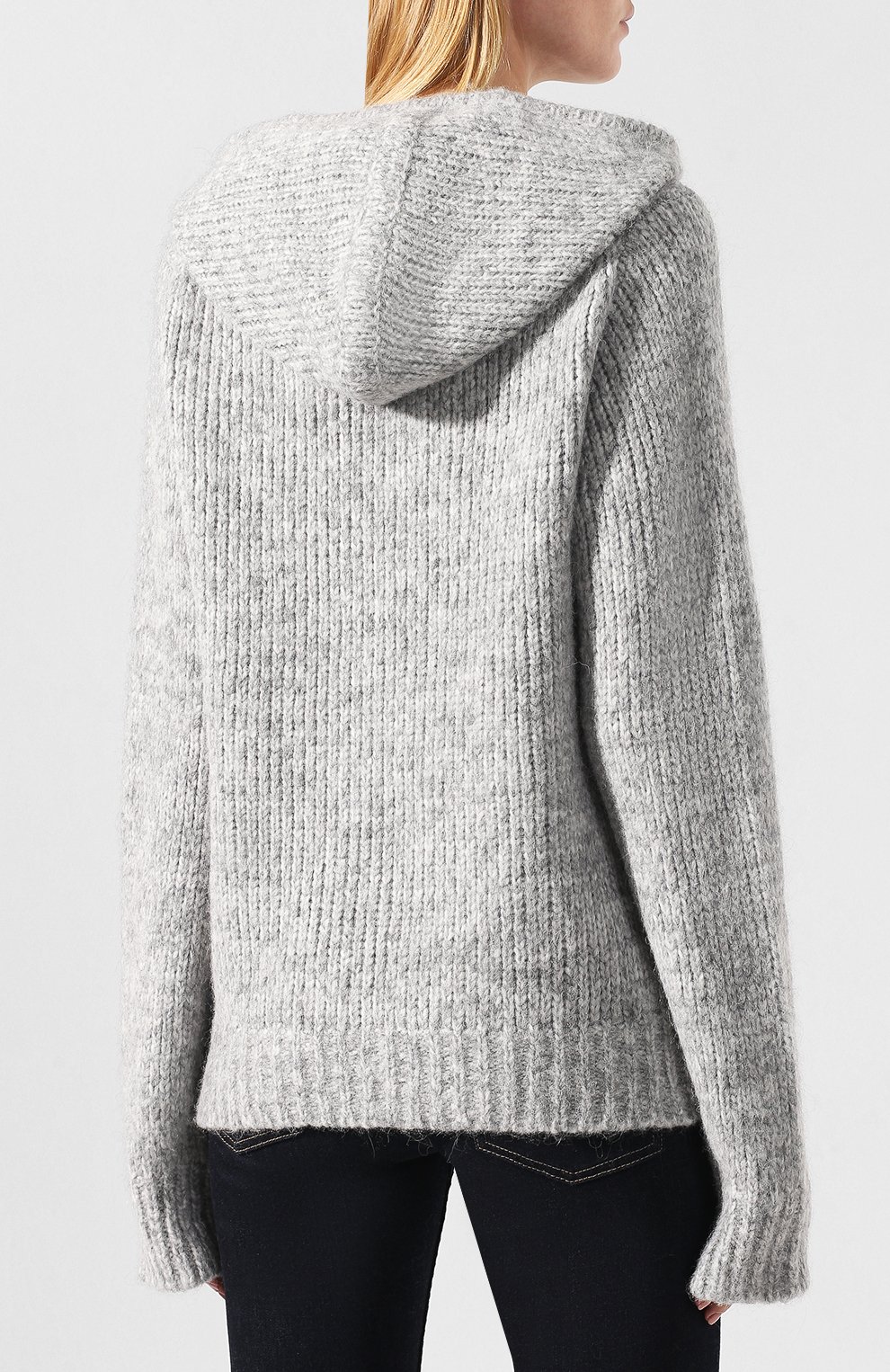 Шерстяное худи HELMUT LANG серого цвета по цене 32750 руб., арт. J07HW709, фото 4 Шерстяное худи HELMUT LANG, арт. J07HW709, фото 4