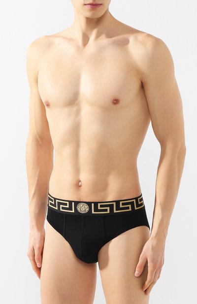 Хлопковые брифы VERSACE черного цвета по цене 8755 руб., арт. AU10027/AC00059, фото 2 Хлопковые брифы VERSACE, арт. AU10027/AC00059, фото 2