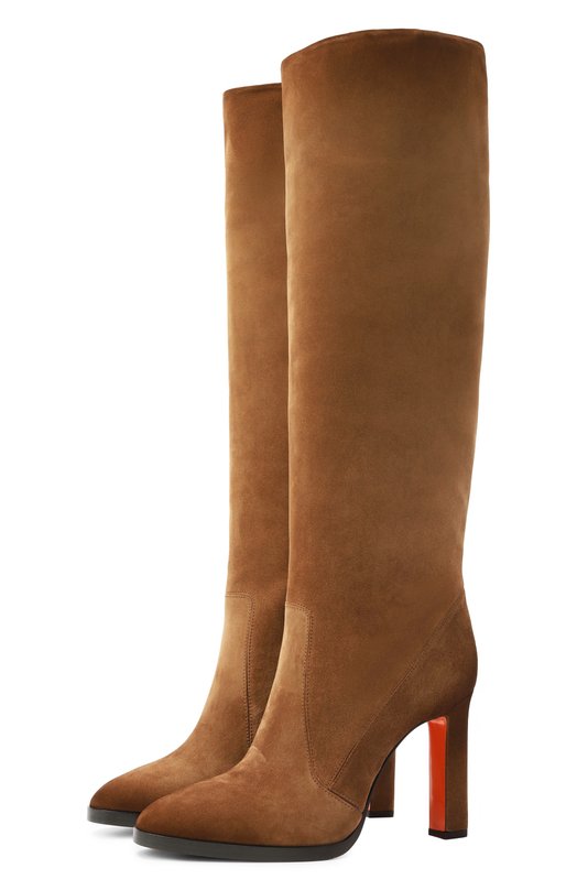 Замшевые сапоги Santoni WSAG71129HI2NAEA Коричневый WSAG71129HI2NAEA