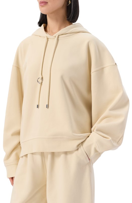 Хлопковое худи Sportmax URNA Кремовый  URNA Фото 3