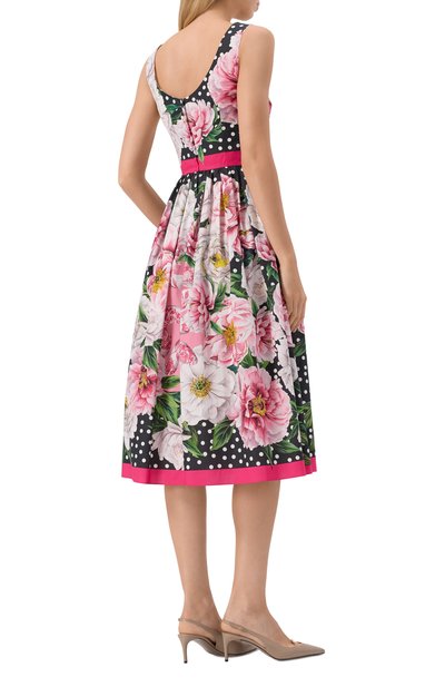 Хлопковое платье DOLCE & GABBANA черно-белого цвета по цене 257500 руб., арт. I6JP5W/HH5ES, фото 4 Хлопковое платье DOLCE & GABBANA, арт. I6JP5W/HH5ES, фото 4