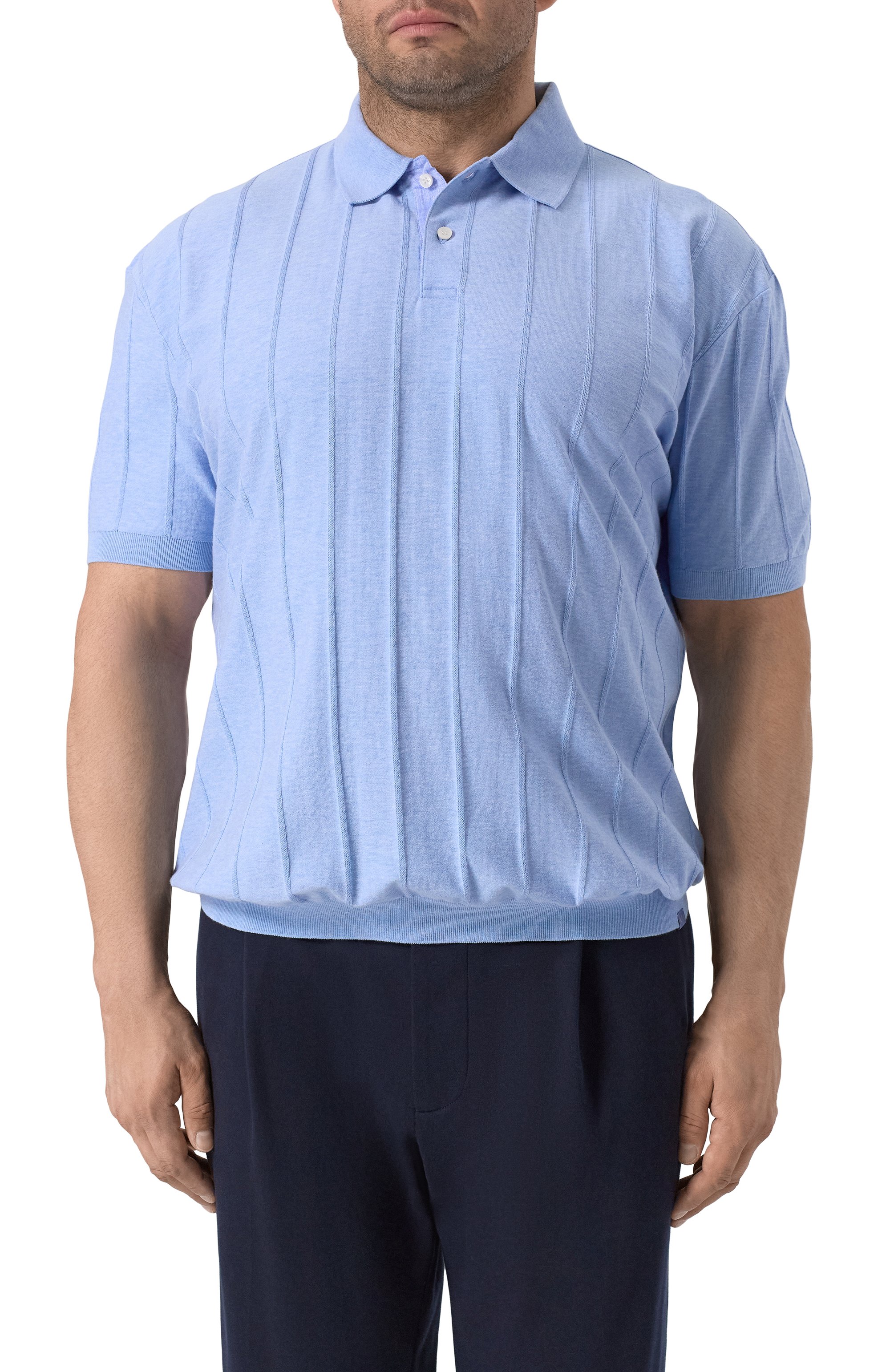 Хлопковое поло PAUL&SHARK голубого цвета по цене 49850 руб., арт. 25411605/4XL, фото 3 Хлопковое поло PAUL&SHARK, арт. 25411605/4XL, фото 3