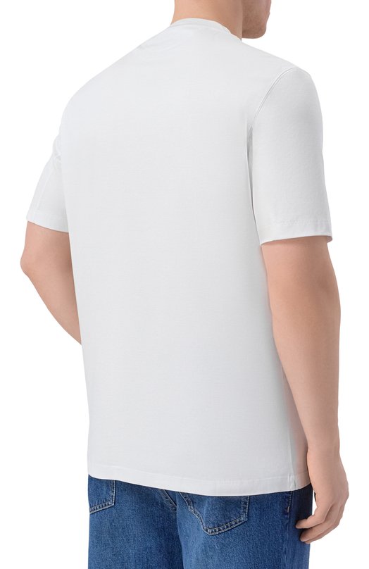 Хлопковая футболка Brunello Cucinelli M0B138440 Белый  M0B138440 Фото 4