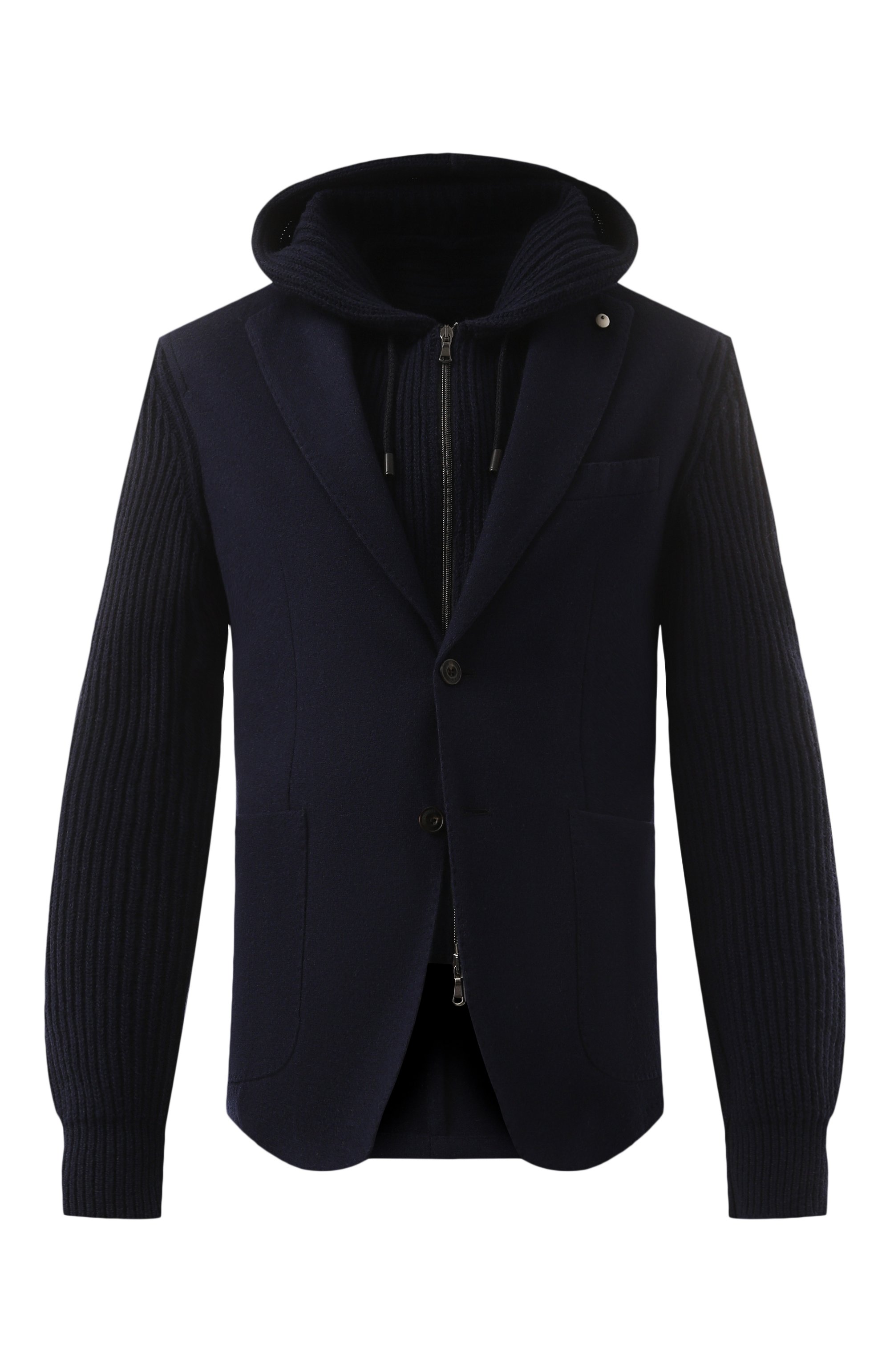 Шерстяной пиджак L.B.M. 1911 темно-синего цвета по цене 97250 руб., арт. 2826/35700, фото 1 Шерстяной пиджак L.B.M. 1911, арт. 2826/35700, фото 1