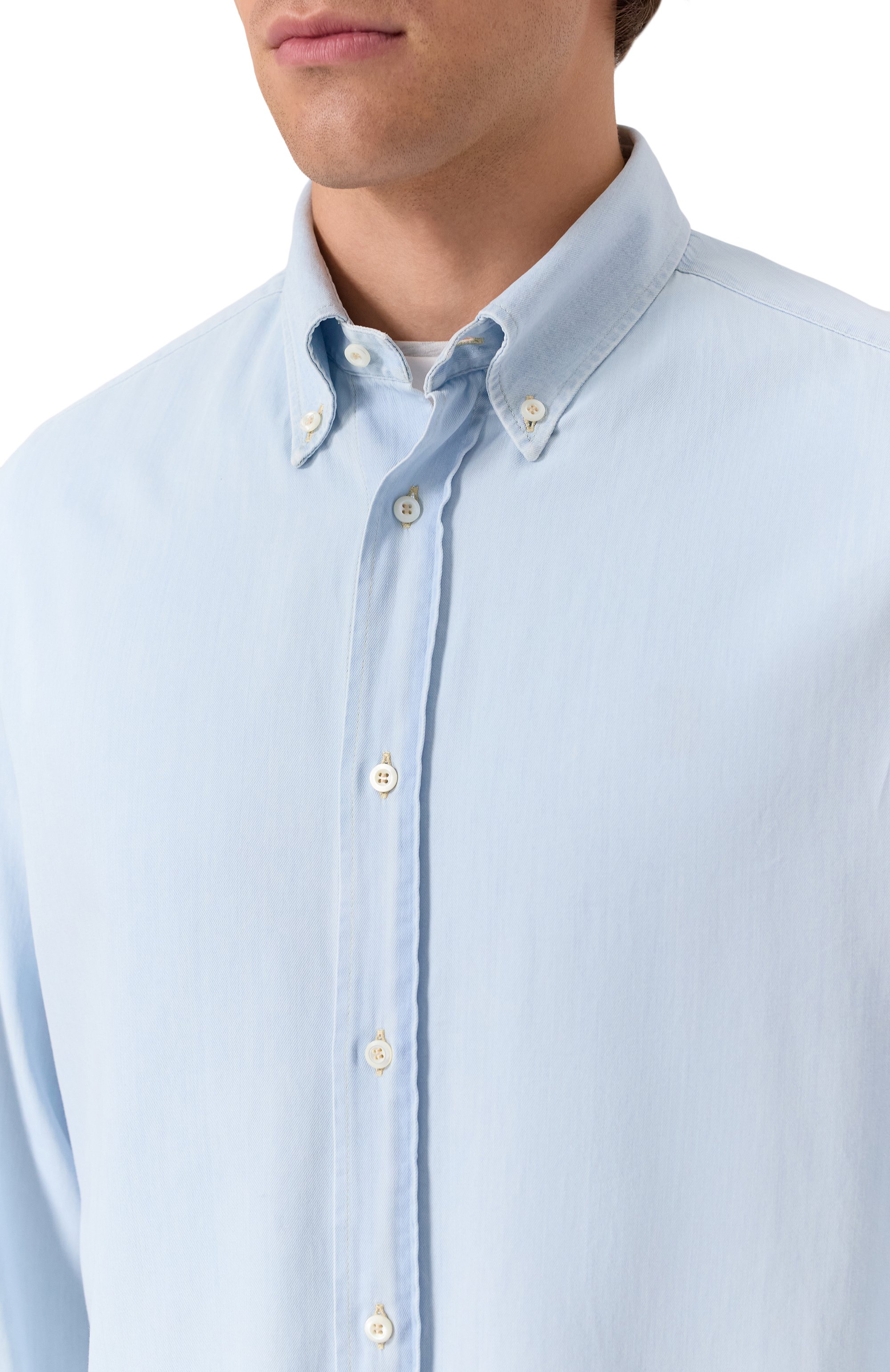 Хлопковая рубашка BRUNELLO CUCINELLI, арт. MR6831716P, фото 5