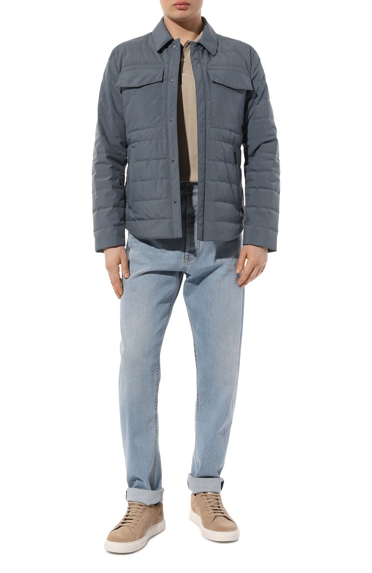 Мужские джинсы iconic fit BRUNELLO CUCINELLI голубого цвета, арт. M283P01090 | Фото 2 (Длина (брюки, джинсы): Стандартные; Материал внешний: Хлопок, Деним; Силуэт М (брюки): Прямые; Кросс-КТ: Деним; Детали: Делаве; Стили: Повседневный; Автоматизация ТО: Проставлено; Автоматизация состава: Проставлено)