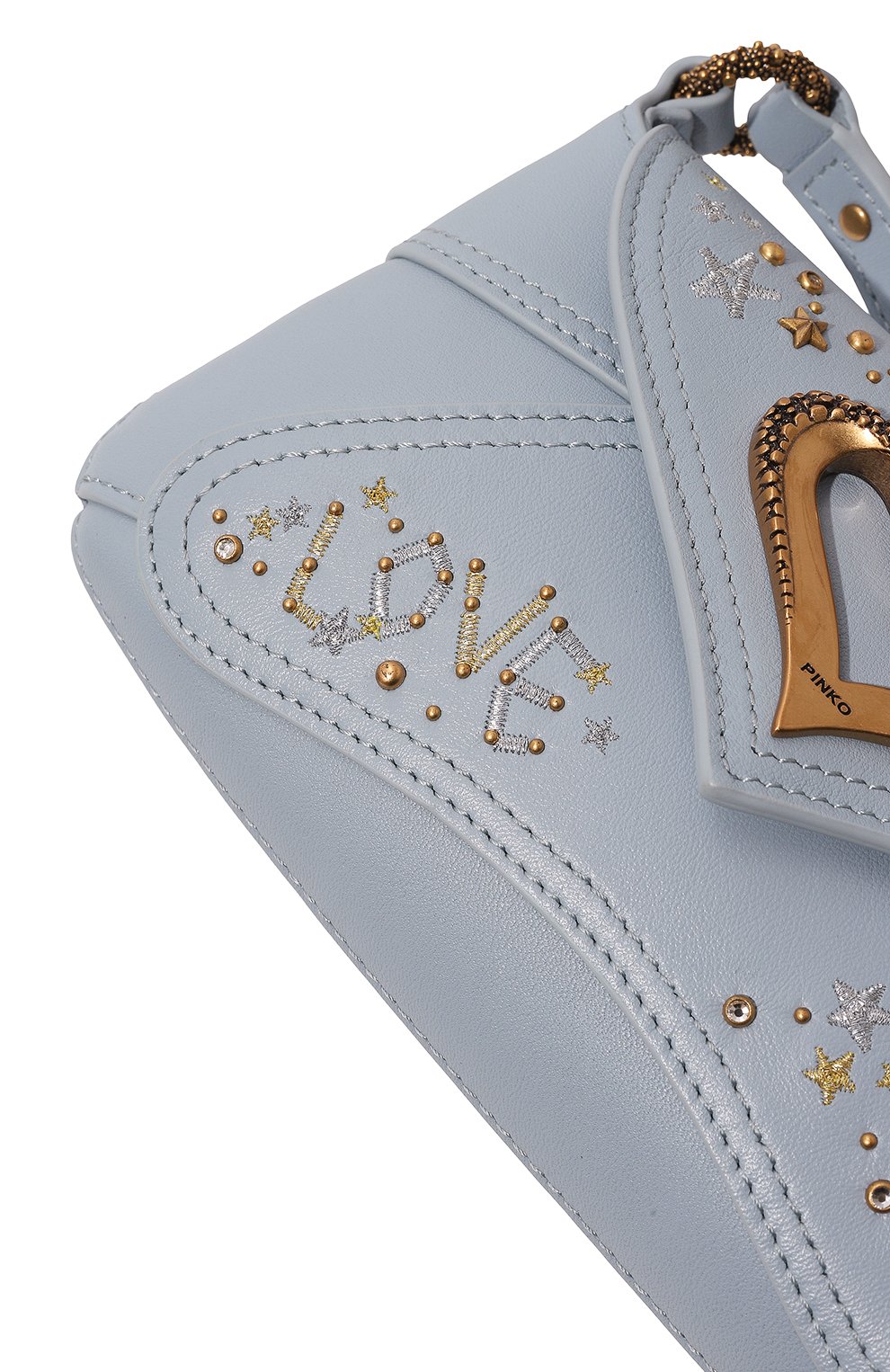 Сумка 520 PINKO голубого цвета по цене 41400 руб., арт. 103764/A1YW, фото 3 Сумка 520 PINKO, арт. 103764/A1YW, фото 3
