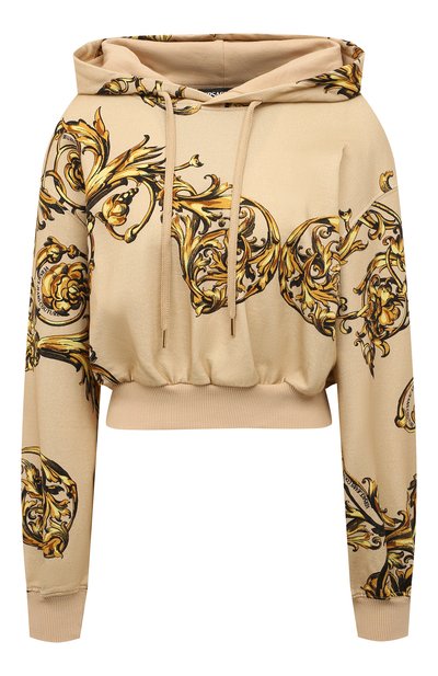 Женский хлопковое худи VERSACE JEANS COUTURE, арт. 72HAI314-72DP314 FELPA PRINT GARLAND 712+948/FS019