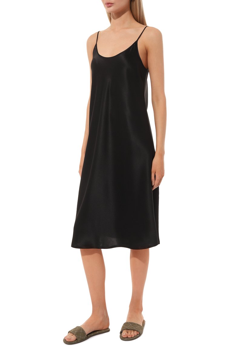 Женская шелковая сорочка LA PERLA черного цвета, арт. 0046930 | Фото 3 (Материал внешний: Шелк; Материал сплава: Проставлено; Нос: Не проставлено)