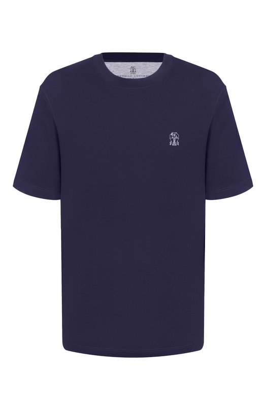 Хлопковая футболка Brunello Cucinelli M0B138440 Синий M0B138440