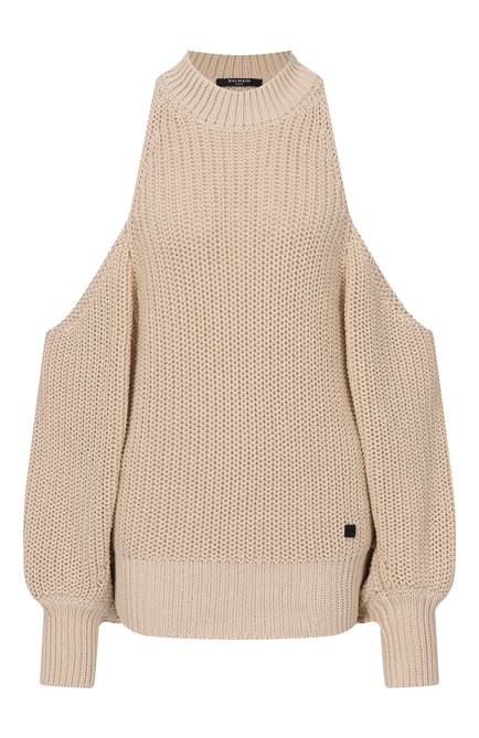 Женский хлопковый свитер BALMAIN, арт. GF0KE055/KJ69