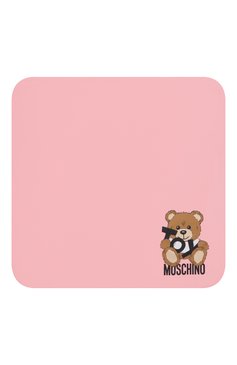 Детского хлопковое одеяло MOSCHINO розового цвета, арт. MNB00F/LCA19 | Фото 3 (Нос: Не проставлено; Материал сплава: Проставлено; Материал: Текстиль, Хлопок; Тематический товар: Teddy Bear)