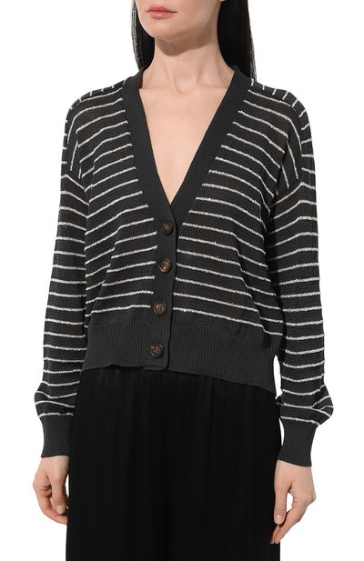 Хлопковый кардиган BRUNELLO CUCINELLI темно-серого цвета по цене 154000 руб., арт. M7876B1330, фото 3 Хлопковый кардиган BRUNELLO CUCINELLI, арт. M7876B1330, фото 3