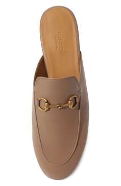Женские кожаные сабо princetown GUCCI бежевого цвета, арт. 423513 C9D00 | Фото 6 (Каблук высота: Низкий; Подошва: Плоская; Материал внутренний: Натуральная кожа; Каблук тип: Устойчивый; Материал внешний: Натуральная кожа)