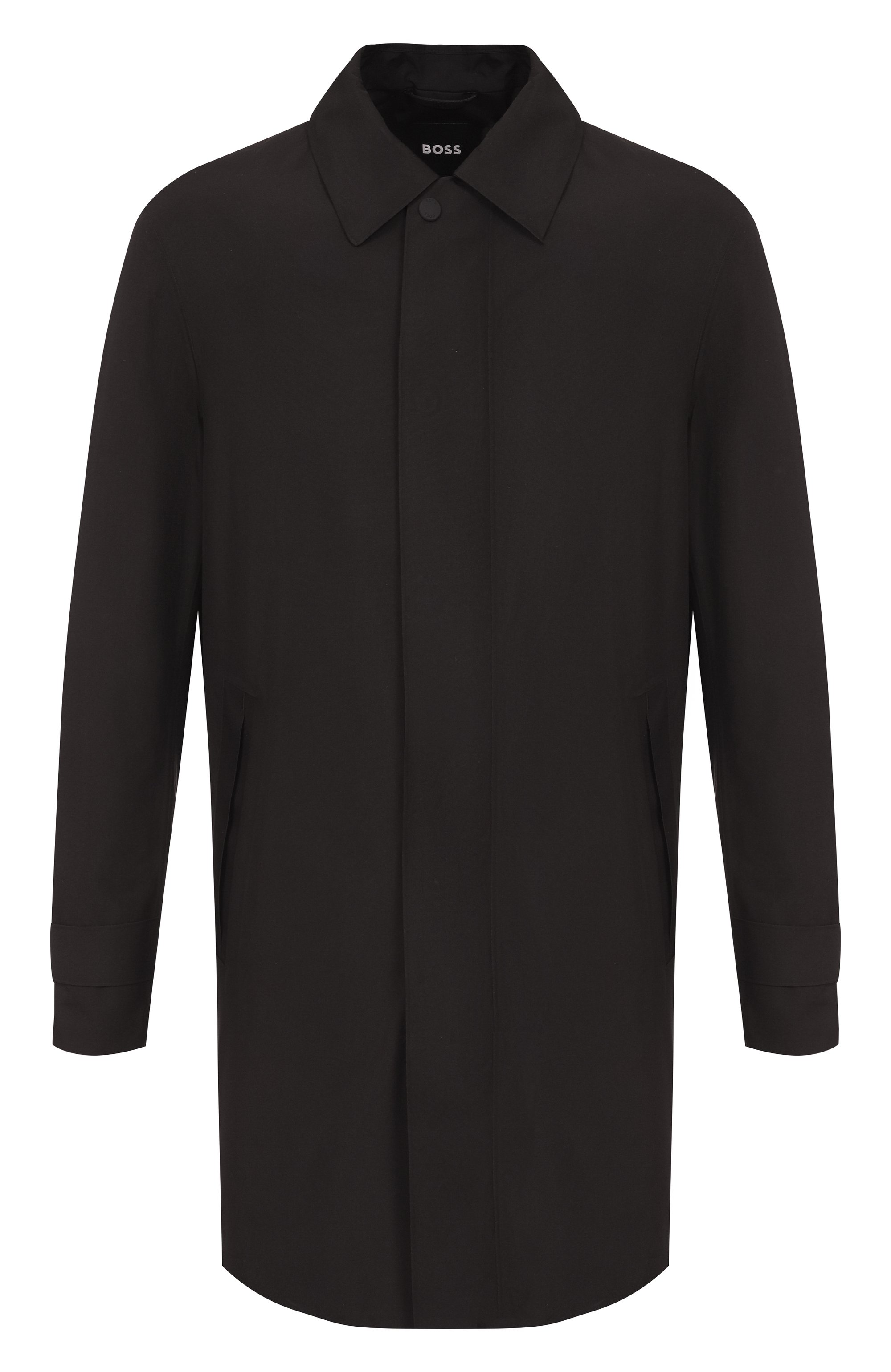 Плащ BOSS черного цвета по цене 89950 руб., арт. 50543262, фото 1 Плащ BOSS, арт. 50543262, фото 1