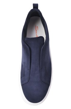 Мужские замшевые кеды SANTONI темно-синего цвета, арт. MBCG21995BARTFEH | Фото 6 (Драгоценные камни: Проставлено; Материал внешний: Натуральная кожа, Замша; Материал сплава: Проставлено; Материал внутренний: Натуральная кожа; Подошва: Массивная; Материал утеплителя: Без утеплителя; Кросс-КТ: Низкие; Стили: Классический)