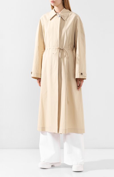Хлопковый плащ STELLA MCCARTNEY бежевого цвета по цене 147000 руб., арт. 600595/S0A27, фото 3 Хлопковый плащ STELLA MCCARTNEY, арт. 600595/S0A27, фото 3