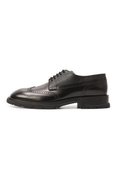 Мужские кожаные дерби ALEXANDER MCQUEEN черного цвета, арт. 750388WIDW1 1000 | Фото 4 (Материал внешний: Натуральная кожа; Материал внутренний: Натуральная кожа; Стили: Классический; Мужское Кросс-КТ: Броги-о�бувь; Нос: Не проставлено)