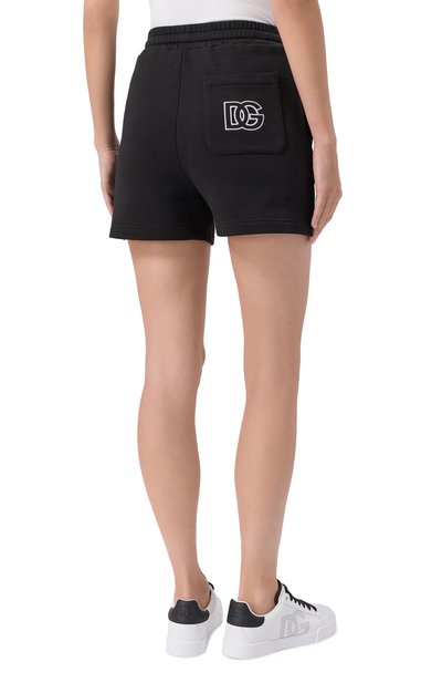 Хлопковые шорты DOLCE & GABBANA черного цвета по цене 62700 руб., арт. FTC90Z/GDC9Z, фото 4 Хлопковые шорты DOLCE & GABBANA, арт. FTC90Z/GDC9Z, фото 4
