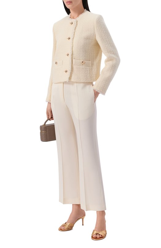 Твидовый жакет Weekend Max Mara WKDAGAMI Кремовый  WKDAGAMI Фото 2