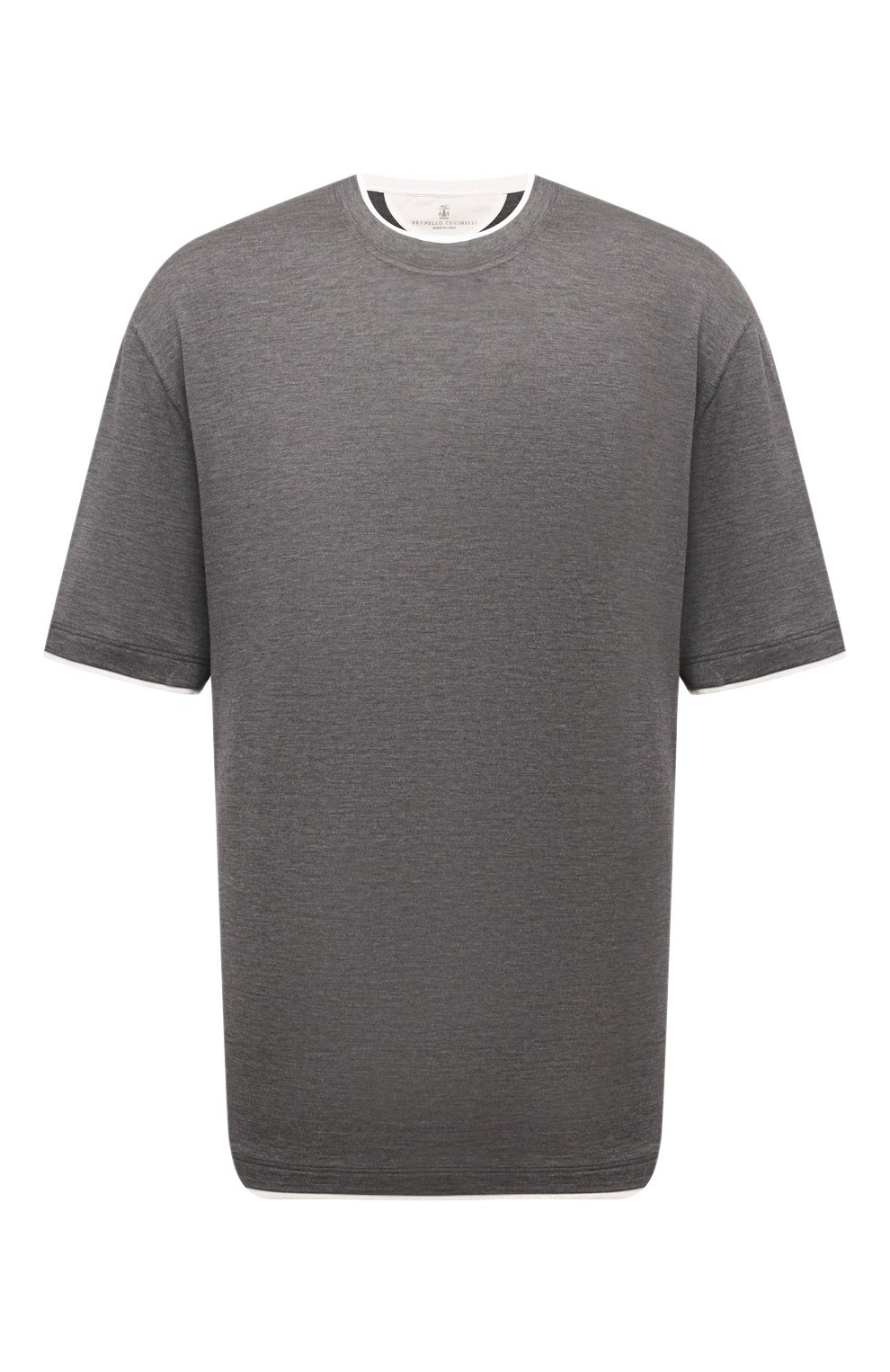 Футболка из шелка и хлопка BRUNELLO CUCINELLI, арт. MH8367427W, фото 1