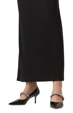 Женские кожаные туфли bing pump 65 JIMMY CHOO черного цвета, арт. BING PUMP 65/PAT | Фото 3 (Драгоценны�е камни: Проставлено; Каблук высота: Средний; Материал внутренний: Натуральная кожа; Подошва: Плоская; Материал сплава: Проставлено; Материал внешний: Натуральная кожа; Каблук тип: Шпилька)