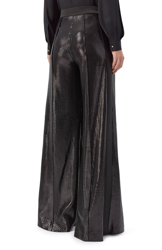 Брюки с отделкой пайетками Elie Saab P0158NF25/PSA01 Чёрный  P0158NF25/PSA01 Фото 4