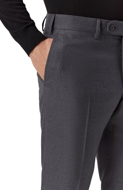 Шерстяные брюки STEFANO RICCI темно-серого цвета по цене 123000 руб., арт. M1T0220000/W610, фото 5 Шерстяные брюки STEFANO RICCI, арт. M1T0220000/W610, фото 5