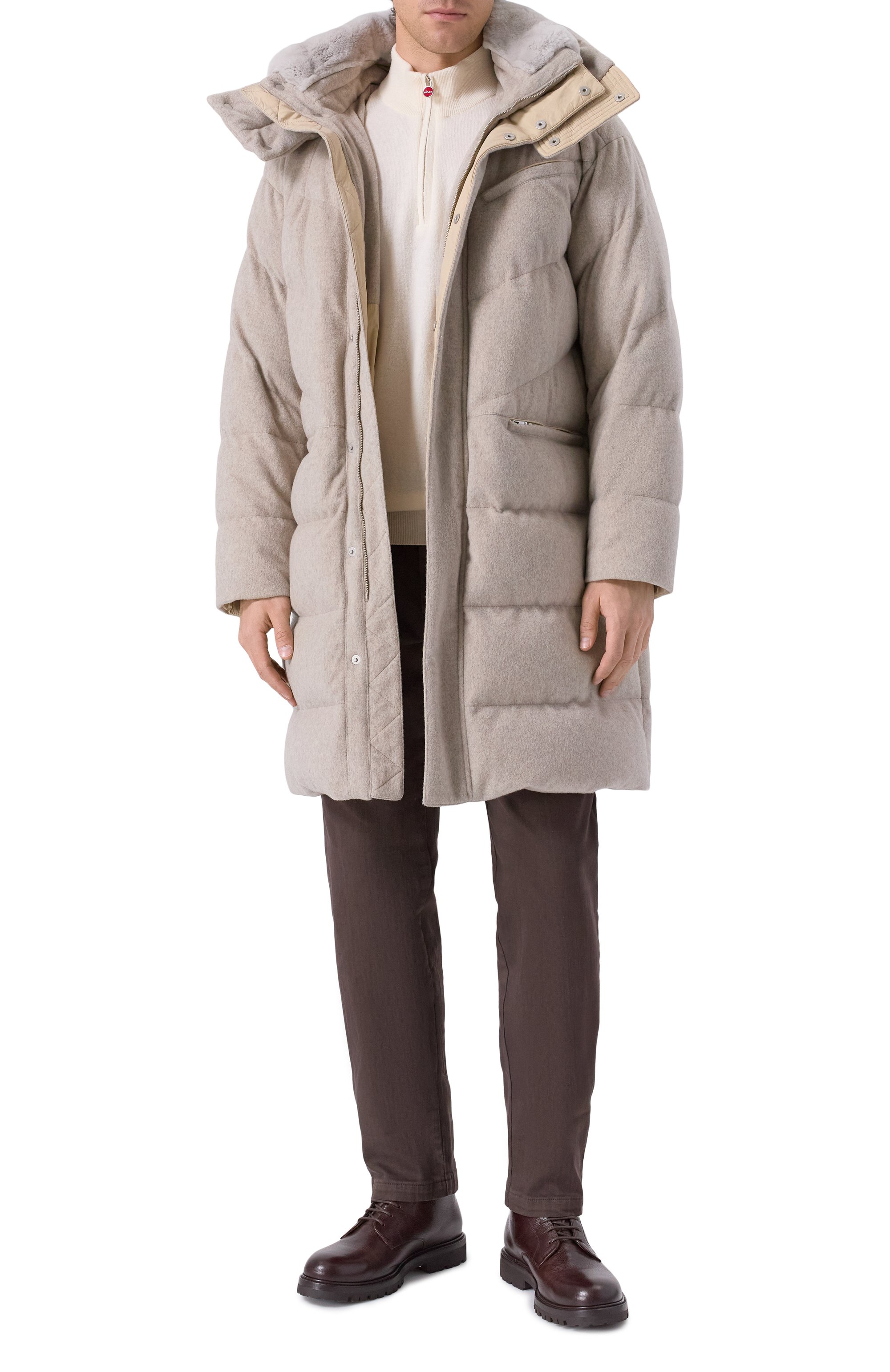 Пуховик с отделкой из кролика KITON, арт. UGK147K0260H01, фото 2