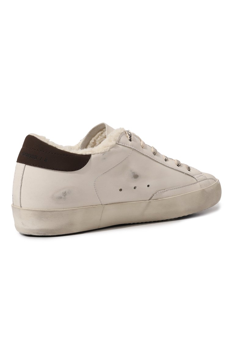 Женские кеды super star GOLDEN GOOSE DELUXE BRAND белого цвета, арт. GWF00498.F004780 | Фото 5 (Материал внешний: Экокожа; Подошва: Платформа; Материал сплава: Проставлено; Материал утеплителя: Без утеплителя; Материал внутренний: Текстиль; Драгоценные камни: Проставлено; Стили: Кэжуэл)