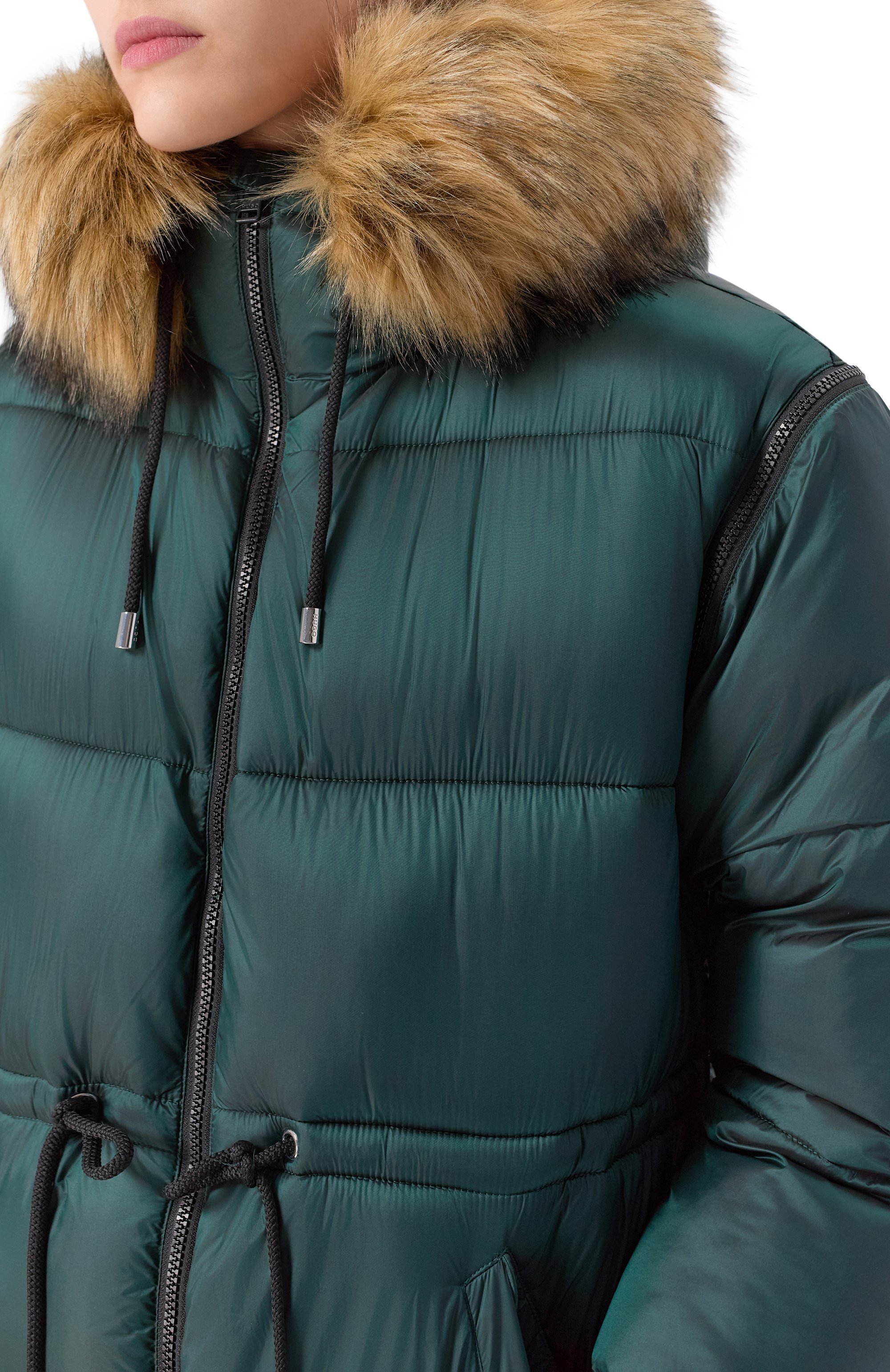 Пуховик HUGO темно-зеленого цвета по цене 59950 руб., арт. 50547222, фото 5 Пуховик HUGO, арт. 50547222, фото 5