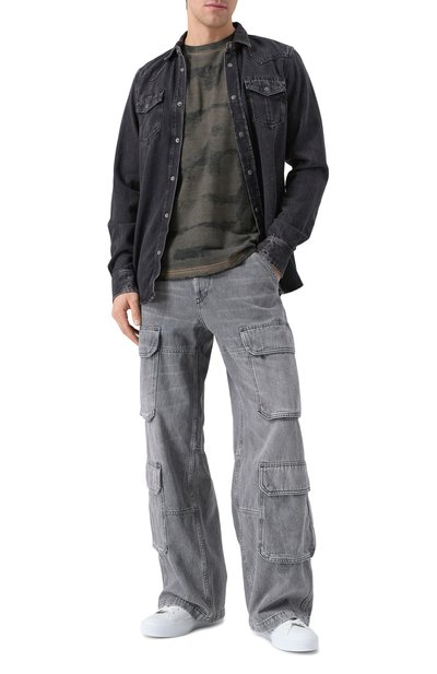 Футболка DIESEL темно-зеленого цвета по цене 11550 руб., арт. A17255/0EGBJ, фото 2 Футболка DIESEL, арт. A17255/0EGBJ, фото 2