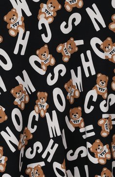 Детское хлопковое платье MOSCHINO черного цвета, арт. HDV0CY/LBBB8/5 | Фото 3 (Рукава: Короткие; Случай: Повседневный; Материал сплава: Проставлено; Материал внешний: Хлопок; Девочки Кросс-КТ: Платье-одежда; Драгоценные камни: Проставлено)