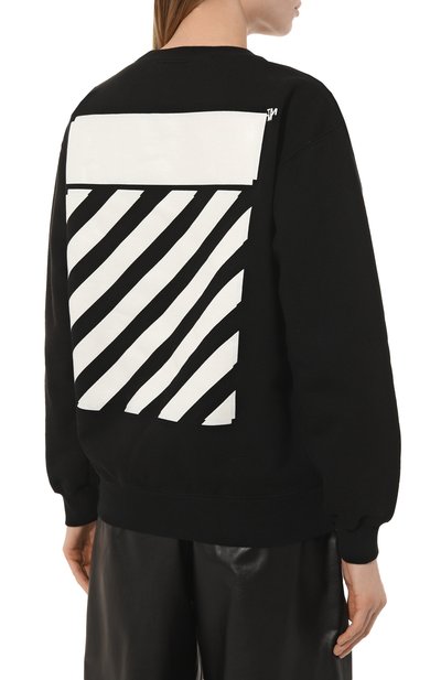 Хлопковый свитшот OFF-WHITE черно-белого цвета по цене 68950 руб., арт. OWBA046C99JER001, фото 4 Хлопковый свитшот OFF-WHITE, арт. OWBA046C99JER001, фото 4