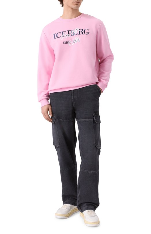 Хлопковый свитшот Iceberg E010/6317 Розовый  E010/6317 Фото 2