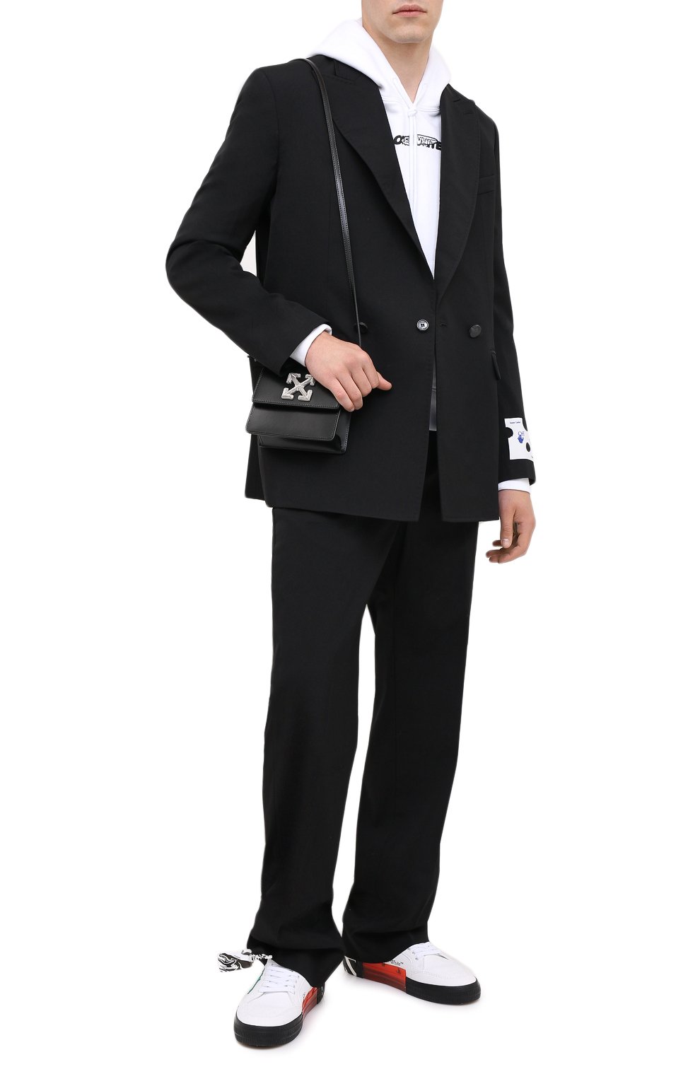 Кожаная сумка OFF-WHITE черного цвета по цене 78800 руб., арт. 0MNA111E20LEA0011000, фото 2 Кожаная сумка OFF-WHITE, арт. 0MNA111E20LEA0011000, фото 2