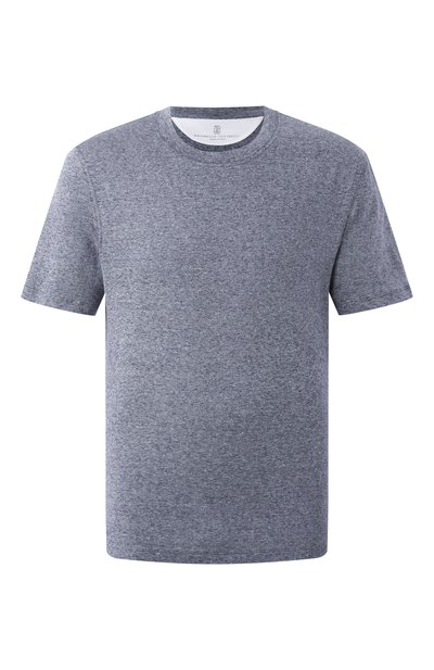Мужская футболка изо льна и хлопка BRUNELLO CUCINELLI, арт. MW8351308